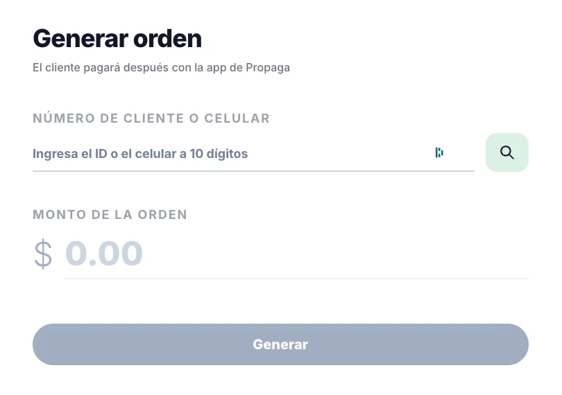Portal del distribuidor: el pedido se levanta con el número de cliente o el celular a 10 dígitos.